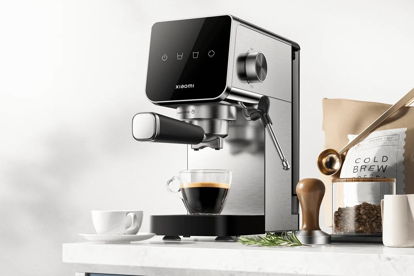 xiaomi koffiemasjien grys en swart