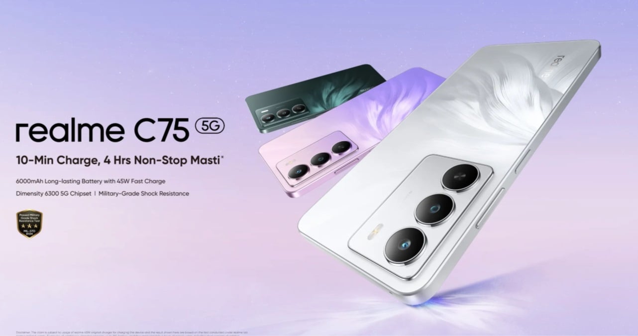 Realme C75 5G lanciato: certificato MIL-STD-810H e batteria 6000mAh