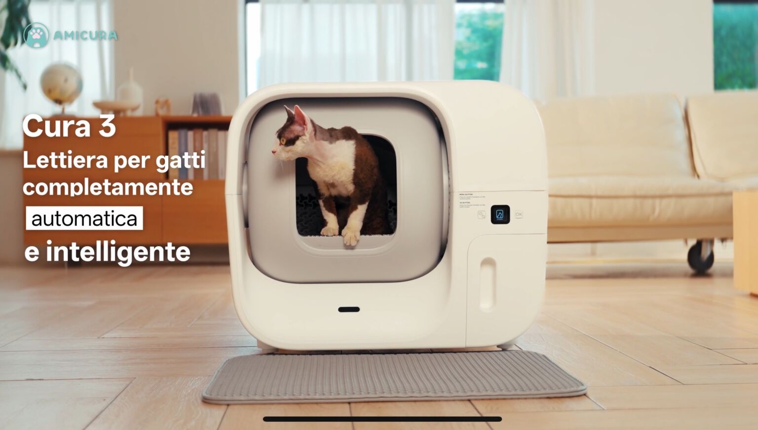 Αυτόματη αυτοκαθαριζόμενη άμμος για γάτες Amicura Cura3