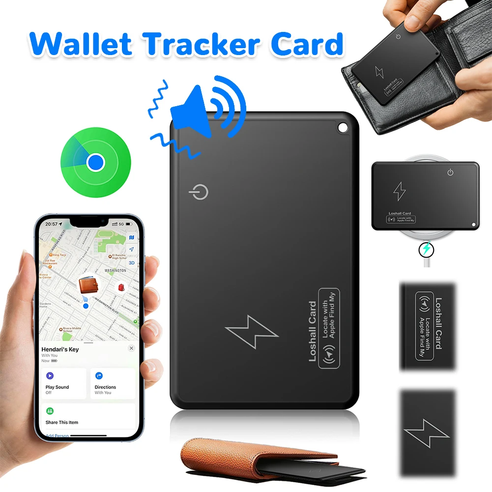 GPS Tracker με ασύρματη φόρτιση, αδιάβροχο, λειτουργεί με την εφαρμογή Apple Find My, συσκευή εντοπισμού αντικειμένων για αποσκευές, ετικέτα, τσάντα διαβατηρίου