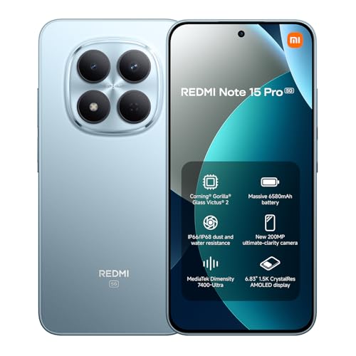 Redmi Note 15 Pro 5G 8+256 Glacier Blue (No power adapter included)