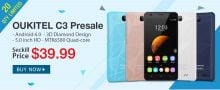 Oukitel C3 Presale Seckill Price for $39.99 from TinyDeal