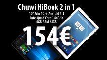 [할인 코드] Chuwi HiBook-Double OS win + android 4gb / 64gb 154 € 배송비 포함