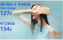 العرض - Xiaomi Mi Max 2 Gold 4 / 64Gb Rom Global بسعر 127 يورو و 4/128 جيجا بايت بسعر 154 يورو من مستودع الاتحاد الأوروبي