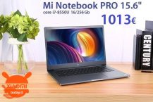 Offerta- Xiaomi Mi Notebook Pro 15.6″  i7-8550U 16/256Gb a 1013€