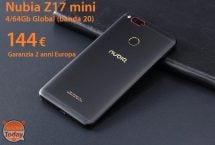 Offerta – Nubia Z17 Mini Global (banda 20) Black 4/64Gb a 144€ Garanzia 2 Anni Europa