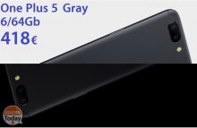הצעה - OnePlus 5 גריי 6 / 64Gb במחיר של 418 € (Band 20 ו- Rom Global)