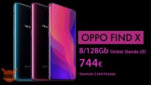 Offerta – Oppo Find X 8/128Gb (Banda 20) a 744€ con garanzia 2 anni Europa