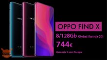 Offerta – Oppo Find X 8/128Gb (Banda 20) a 744€ con garanzia 2 anni Europa