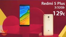 Rabattcode - Xiaomi Redmi 5 Plus 3 / 32Gb bei 129 €