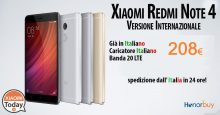 [Codice Sconto] Xiaomi RedMi Note 4 Versione Internazionale (con banda 20) su HonorBuy a 208€