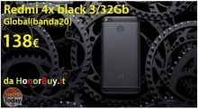 Codice Sconto – Xiaomi Redmi 4x Black 3/32Gb Global (banda 20) a 138€ da HonorBuy.it