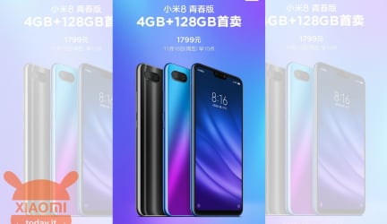 Xiaomi Mi 8 Edycja młodzieżowa 4GB / 128GB od jutra na sprzedaż w 1799 Yuan (230 €)